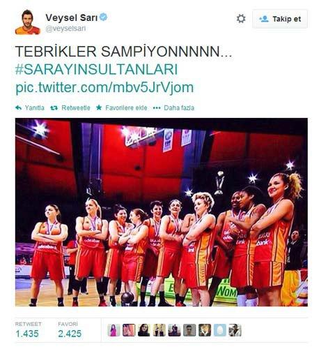 <p>Finalde Fenerbahçe'yi mağlup ederek Avrupa Şampiyonu olan Galatasaraylı Bayan basketbolculara ilk tebrik futbolculardan geldi.</p>