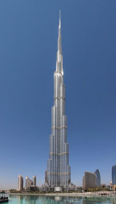<p>1. Burj Khalifa<br />Dubai, UAE, 828m </p>