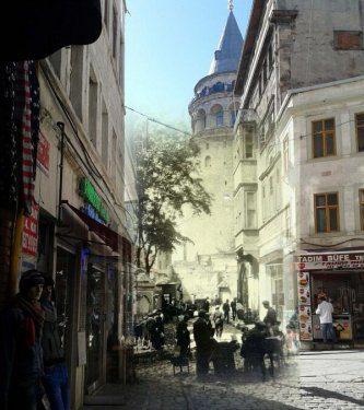 <p>Serdar-ı Ekrem Caddesi'nden Galata Kulesi'ne bakarken eski günleri</p>