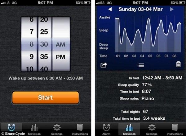 <p><strong>Kaliteli uyku için: Sleep Cycle</strong></p>

<p>Alarm olarak kullanılan uygulama aynı zamanda uykunuzu analiz ediyor.</p>
