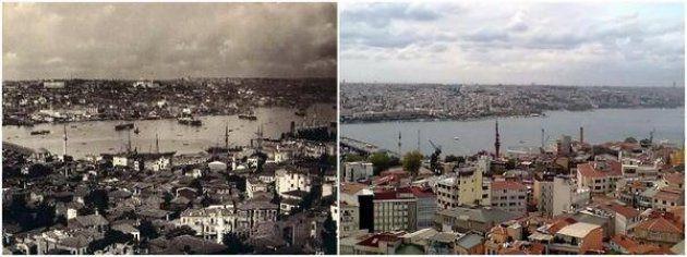 <p>120 yıl önce ve 120 yıl sonra Galata Kulesi'nden Haliç'e bakmak...</p>