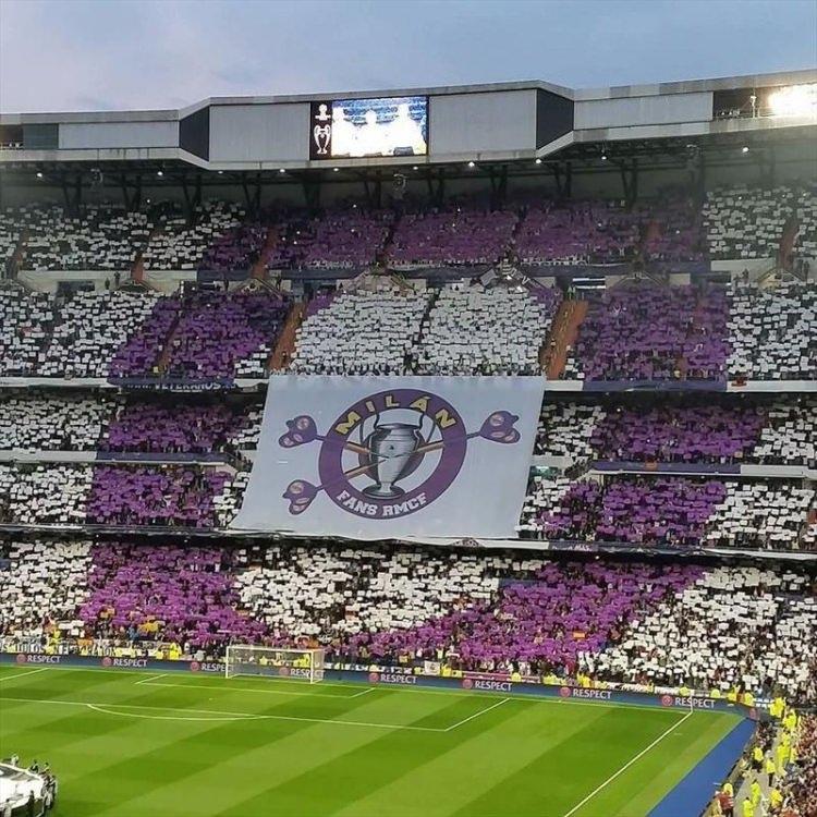 <p>Real Madrid taraftarı Şampiyonlar Ligi çeyrek final maçında yaptığı koreografi ile takımına destek verdi</p>
