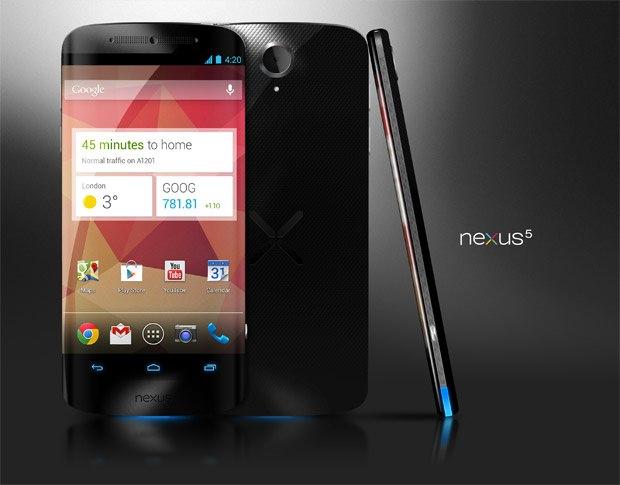Arka panelinde 8; ön panelinde 1.3 MP kameası bulunan Nexus 5, 2.300 mAh bataryaya sahip. Adreno 330, 450 MHz grafik işlemci birimi olan cihaz, kablosuz şarj özelliğine de sahip.