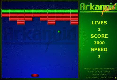Arkanoid  Breakout isimli oyunun üzerine modellenmiş olan Akanoid'te topu kaybetmeden blokları tek tek ortadan kaldırıyorsunuz.