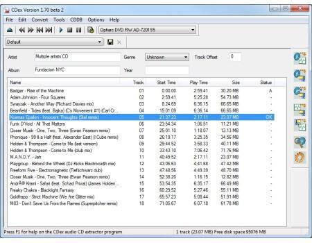 CDex 1.7 Kullanımı kolay ama verimli bir program olan CDex, oldukça popüler bir CD ripleme aracı. Programın 1.7 sürümü halen beta aşamasında. Son sürümde Windows 8 desteğinin de olacağını zannediyoruz.