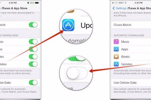 <p>Otomatik güncelleştirmeleri kapatın. Sürekli arkaplanda uygulama güncelleştirmeye çalışan bu özellik de iPhone'ları yavaşlattığından Ayarlar>iTunes & Uygulama Mağazası> Otomatik Güncellemeler bölümündeki butonu pasifize edin.</p>

<p> </p>

