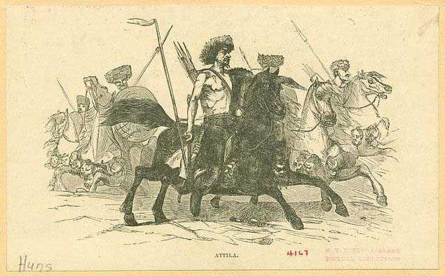 <p> Avrupa Hun İmparatorluğu hükümdarı Attila'yı resmeden bir çizim.</p>