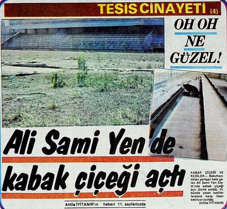<p>1984 Tercüman Gazetesi - Ali Sami Yen 'de kabak çiçeği açtı.</p>