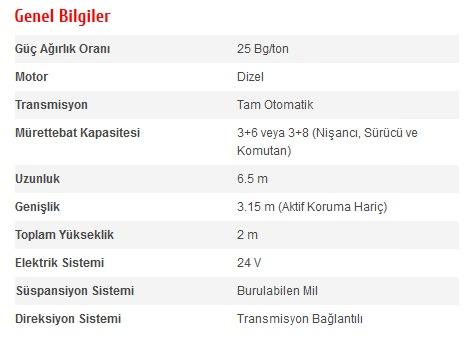 <p>İŞTE TEKNİK ÖZELLİKLERİ</p>
