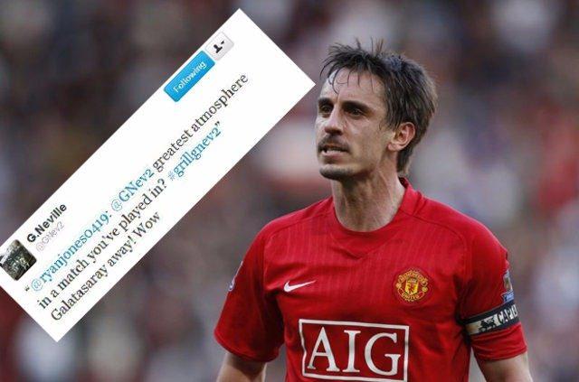 <p>Manchester United efsanesi Gary Neville'ın,<br />
<br />
<strong>"Gördüğün en iyi atmosfer hangi stattaydı?" sorusuna verdiği yanıt: Galatasaray deplasmanı.</strong></p>

<p> </p>
