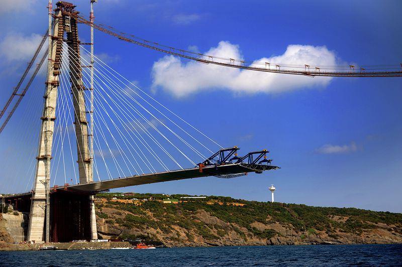 <p>Köprü, 322 metreyi aşan yüksekliğiyle dünyanın en yüksek kuleye sahip asma köprüsü olma özelliğinin yanı sıra, 8 şerit araç yolu ve 2 hat demiryoluyla İstanbul'un trafik yükünü büyük oranda hafifletecek.</p>
<p></p>