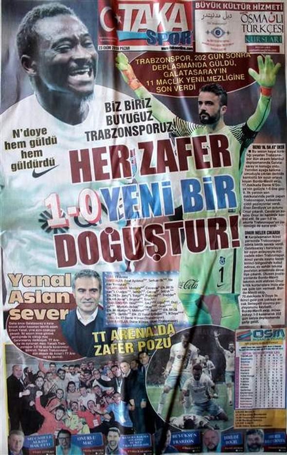 <p>Taka gazetesi: <br />
<br />
"Her zafer yeni bir doğuştur."</p>