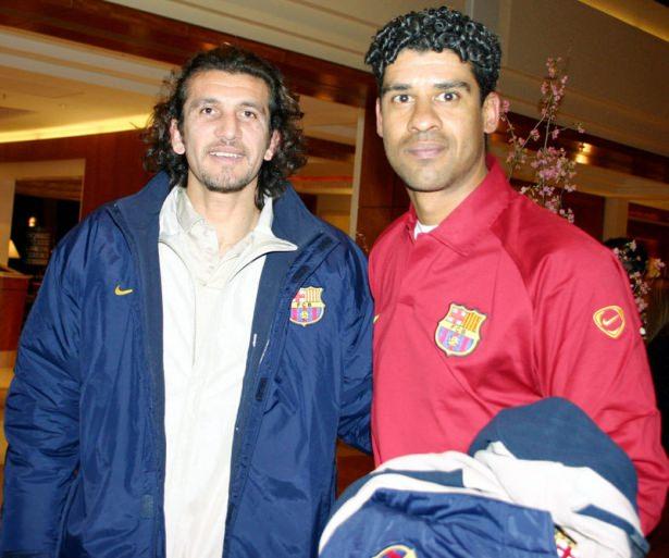 <p>Barcelona 2003: Rüçtü Reçber, Frank Rijkaard</p>