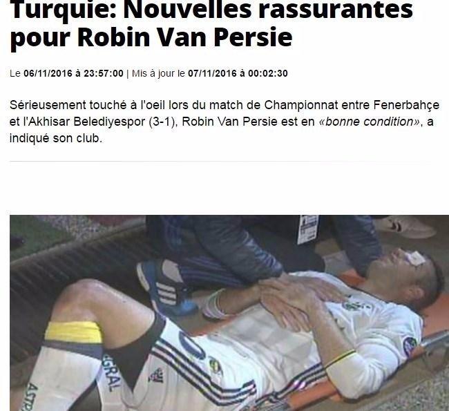 <p>L'Equipe: "Korkunç sakatlık geçiren Van Persie'den rahatlatan haber"</p>