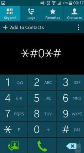 <p>Öncelikle Galaxy S5 veya Galaxy Note 3 ile telefon arama ekranındayken *#0*# yazın.</p>

<p> </p>
