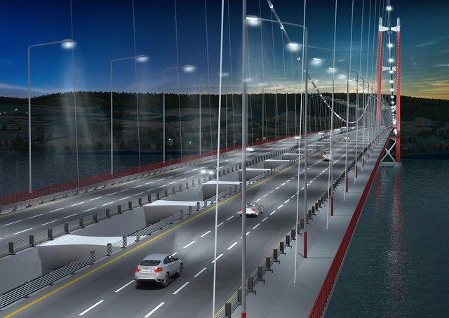 <p>Çanakkale 1915 Köprüsü, Çanakkale Boğazı’nı 2 bin 23 metre orta açıklıkla geçecek. Halihazırda dünyanın en uzun asma köprüsü Kobe’deki Akashi Kaikyo’nun ayak açıklığı 1991 metre. Dünyanın en uzun köprüleri arasında Türkiye’den ilk 10’da iki köprü daha yer alıyor. 2016 yılında hizmete giren Osmangazi Köprüsü 1.550 metrelik ayak açıklığı ile Çanakkale Köprüsü’nün dahil edilmediği listede dördüncü sırada yer alıyor. </p>

<p> </p>
