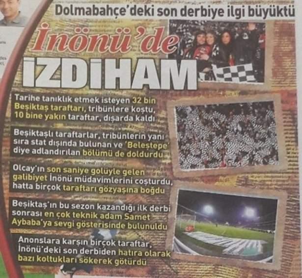 <p>4- Türk futbolunda yaşanan özel anların çoğuna ev sahipliği yaptı İnönü Stadı. Son derbi de şanlı tarihe altın harflerle kazındı. Bir gerçek var ki İnönü'de yaşanan mutlulukları hiçbir futbolsever unutmayacak.</p>

<p> </p>
