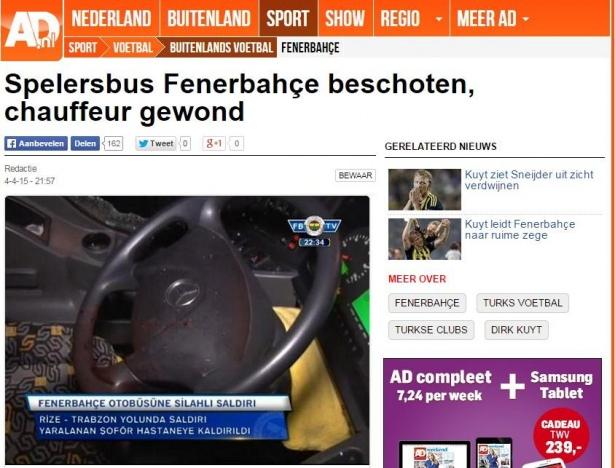 <p>ALGEMEEN DAGBLAD<br />
Fenerbahçe'ye kanlı saldırı! Şoför ağır yaralı! Takım otobüsü, Sürmene'de bilinmeyen bir şahıs tarafından ateşe tutuldu.</p>