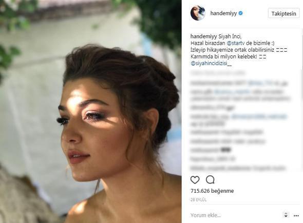<p>Hande Erçel 715.626 beğeni aldı.</p>