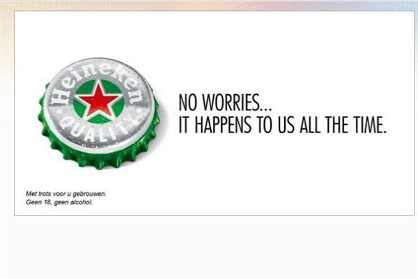 <p><strong>Heineken</strong><br />
"Sevgili Apple, sorun yok. Bu bizim başımıza hep geliyor"</p>
