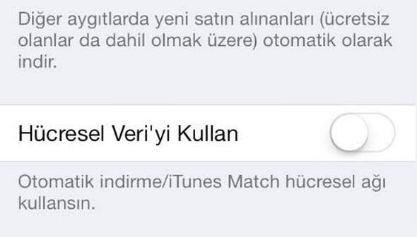 <p>Ayrıca uygulamaları güncellerken 3G'yi değil WiFi'ı tercih etmelisiniz. Bu hem kotanızın çabuk dolmasını engelleyecek hem de şarjınızın daha uzun ömürlü olmasını sağlayacak.</p>
