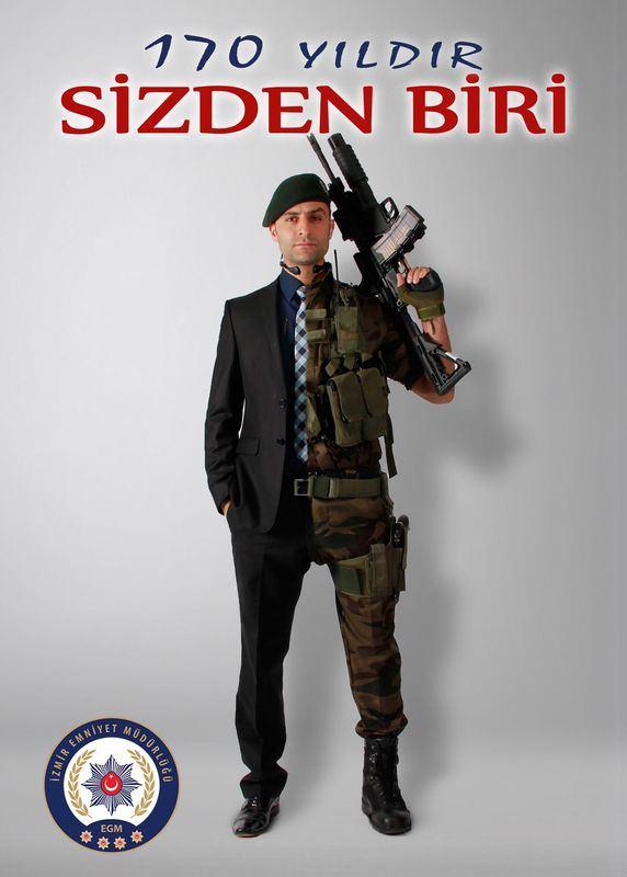 <p>Polislerin görev aldığı afişlerde, vatandaşlara "içinizden biriyiz" mesajı verildi. Foto Film Şube Müdürlüğü'nde görevli polislerin fotoğrafları çekip hazırladığı afişlerde, polislerin her şeyden önce bir anne, baba ya da herhangi bir meslekteki vatandaş gibi olduğu mesajı verilmek istendi. </p>
