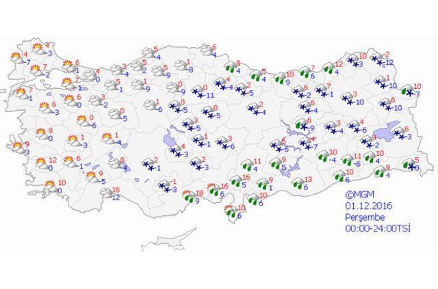 <p>Perşembe günü yağışlı sistemin etkisi doğuya doğru hareket ediyor. Ancak yurdun büyük bir bölümünde yağışlar etkili olmaya devam edecek. </p>
