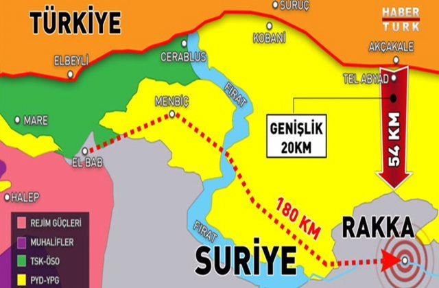 <p>İki plandan ilki, Özgür Suriye Ordusu'na bağlı güçlerin Akçakale karşısındaki Tel Abyad'dan Suriye'ye girip, PYD kontrolündeki bölgeden geçerek Rakka'ya ulaşmak.</p>
