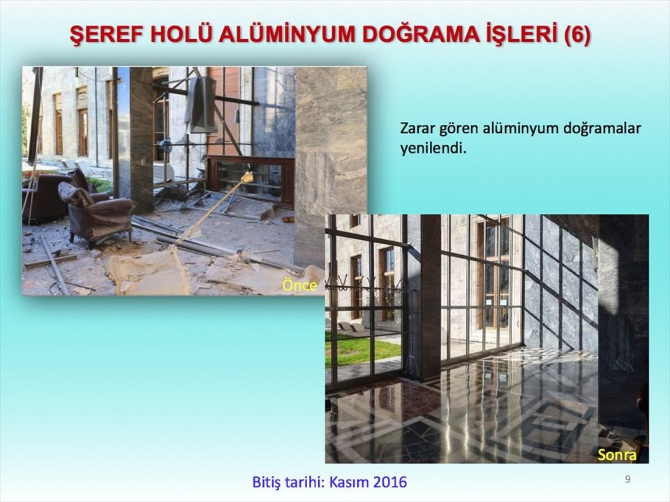 <p>F Blok Tören Salonu'na geçiş köprüsündeki alüminyum doğramalar aslına uygun olarak değiştirildi.</p>
<p> </p>
