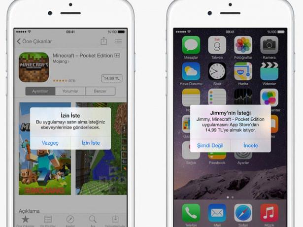 <p>Çocuklarınız Tunes ve App Store'dan alışveriş yapmadan önce size sorulmasını istiyorsanız 'izin iste' özelliği ile bunu gerçekleştirebiliyorsunuz.</p>

