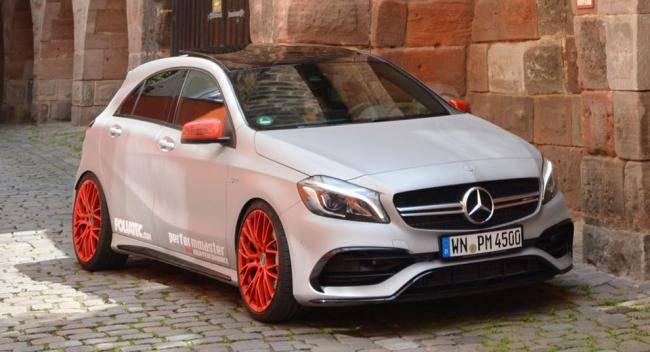<p>Mat gümüş renk ile kaplanan A45 AMG, görsel olarak da oldukça doyurucu gözüküyor. - Otomobil Gazetesi</p>