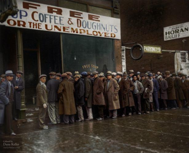 <p>Chicago'da Al Capone'un aşevi ve işsiz erkekler (1931)</p>
