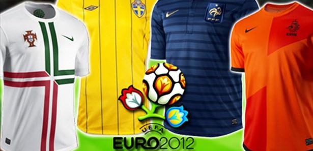 Euro 2012'de mücadele edecek takımlar birbirinden güzel ve renkli formalarla sahaya çıkacak. İşte EURO 2012 takımlarının iç ve dış saha formaları...