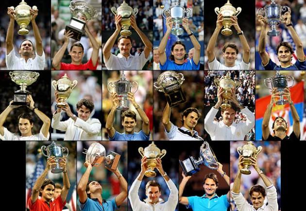 Roger Federer, 9 yıllık bir süreçte tam 17 Grand Slam şampiyonluğu yaşadı. İsviçreli raketin 7 Wimbledon, 5 ABD Açık, 4 Avustralya Açık ve 1 Roland Garros şampiyonluğu bulunuyor.