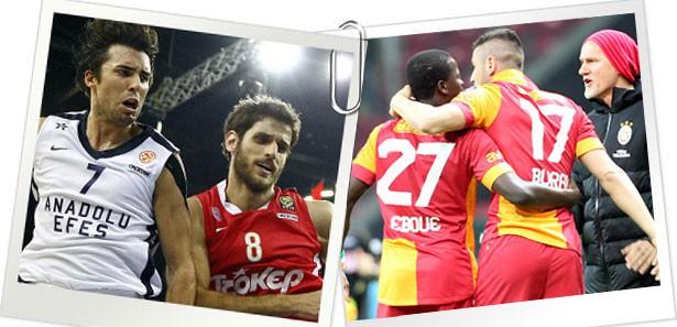 <p>Galatasaray'ın Fildişili yıldızı Didier Drogba, sarı kırmızılı takımın tarihine geçmeyi başarırken Basketboldaki gururumuz Anadolu Efes ise THY Euroleague çeyrek final 4. maçında Olympiakos'u Abdi İpekçi'ye gömerek tarihi bir zafere imza attı. İşte sporda bugünün manşetleri...</p>