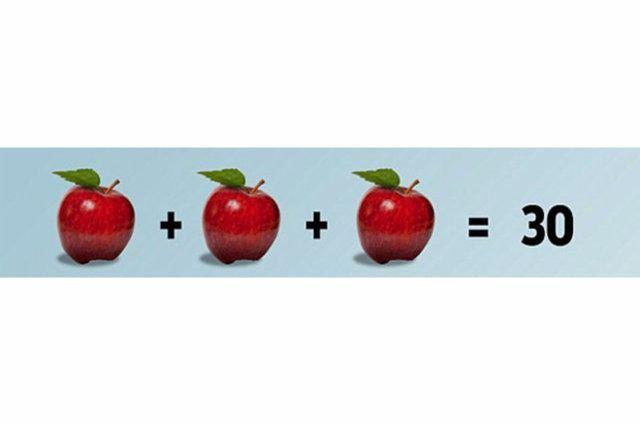 <p>Buradan elma = 10 olduğu anlaşılıyor. 30/3=10</p>

<p> </p>
