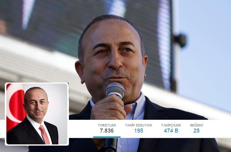 <p>Dışişleri Bakanı Mevlüt Çavuşoğlu: 474 bin</p>

<p><strong><a href="https://twitter.com/MevlutCavusoglu" target="_blank"><span style="color:rgb(255, 255, 0)">TAKİP ET</span></a></strong></p>
