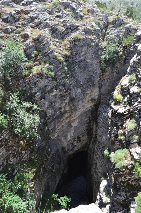 Akdağ Milli Parkı'nın Peliyurdu mevkiinde bulunan kar kuyusuna at ve katırlarla giden vatandaşlar