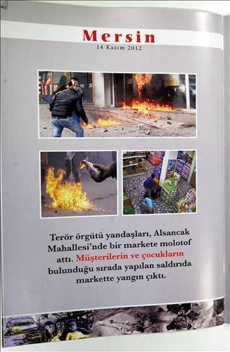 <p><span style="color: #0000ff;"><strong>KİTAPTA YER ALAN BAZI BASKINLAR</strong></span><br />24 Kasım 1989: Yüksekova İlçesi İkikaya Köyü baskını. 13'ü çocuk 22 sivil vatandaş hayatını kaybetti. Kitapçıkta uyurken öldürülen anne ve çocuklarının yanyana yatarken çekilen fotoğrafları bulunuyor.<br />5 Temmuz 1993: Kemaliye İlçesine bağlı Başbağlar Köyü baskınında tüm erkekler öldürüldü, yakılan evlerde yanarak ölenler oldu.<p>