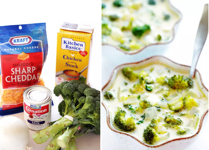 <p><strong>Brokolili ve peynirli harika bir çorba</strong></p>

<p>Brokoli, çedar, soğan, koyulaştırılmış süt, tavuk suyu</p>
