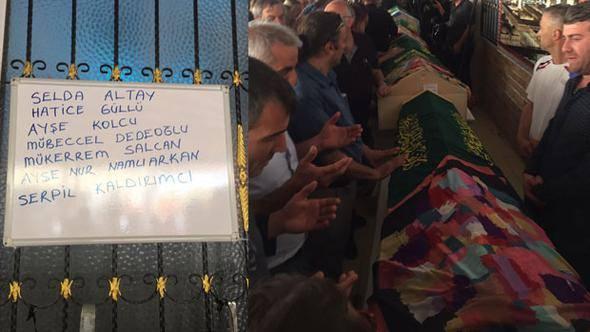<p>Muğla'da midibüsün uçuruma devrilmesi sonucu yaşamını yitiren 24 kişiden 8'inin cenaze namazı öğle namazının ardından Buca'daki Eyüp Sultan Camii'nde kılınacak.</p>
<p><strong>Selda Altay, Hatice Güllü, Ayşe Kolcu, Mübeccel Dedeoğlu, Ayşe Nur Namlı Arkan, Serpil kaldırımcı ve Mükerrem Salcan'ın</strong> cenazeleri camiye getirildiği sırada gözyaşı sel oldu.</p>
<p>Hayatını kaybeden 8 kişi için öğle namazının ardından kılınacak cenaze namazına Başbakan Binali Yıldırım'ın da katılması bekleniyor.</p>