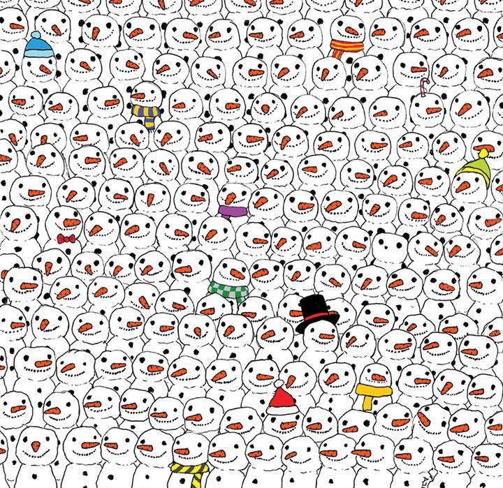 <p>Macar sanatçı Dudolf, çok sayıda kardan adamın olduğu resmi ''Onların arasında bir panda var. Onu bulabilir misiniz?'' diyerek takipçileri ile paylaştı.<br />
</p>