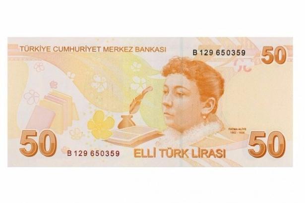 <p><strong>TÜRKİYE</strong></p>

<p>2009 yılından bu yana Türk edebiyatının ilk kadın romancısı olarak tanınan Fatma Aliye'nin portresi 50 liralık banknotların ön yüzünde kullanılıyor.</p>

<p> </p>
