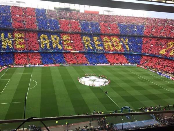 <p>Barcelona - Bayern Münih, Şampiyonlar Ligi yarı final maçı öncesinde yapılan koreografi...</p>