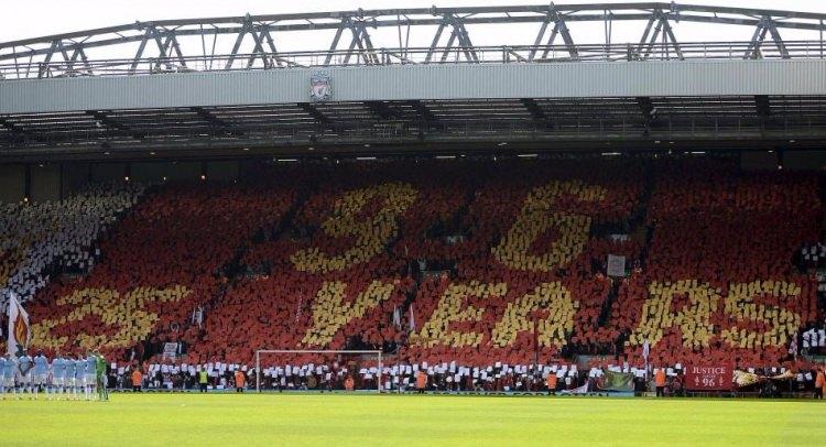 <p>Liverpool KOP tribünü, Manchester City maçı öncesi Hillsborough'da hayatını kaybeden 96 taraftar için bu koreografiyi yaptı.</p>