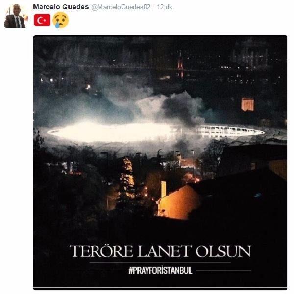 <p><strong>Beşiktaşlı futbolcu Marcelo: "Teröre lanet olsun"</strong></p>
