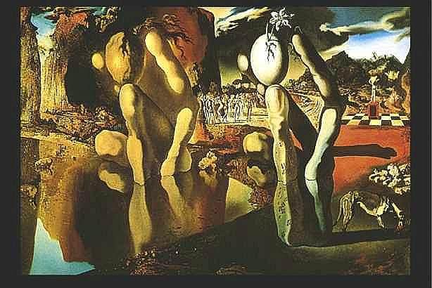 <p><strong>Dali - Metamorphose de Narcisse (1937)</strong></p>

<p>İspanyol sürrealist ressam Salvador Dali tarafından yapılmış olan eser yağlı boya çalışmasıdır. Resme göre mitolojik karakter sudaki yansımasına aşık olur. Eser günümüzde Londra'daki Tate Galerisinde sergilenmektedir.</p>
