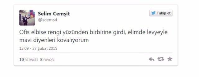 <p>İşte sosyal medyayı ikiye bölen elbiseyle ilgili Twitter yorumları...</p>

<p> </p>
