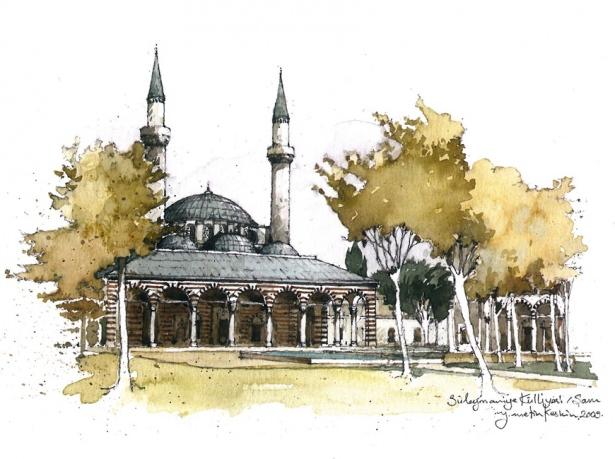 <p><strong>Süleymaniye Camisi</strong><br />
ŞAM/SURİYE</p>

<p><br />
Suriye'nin başkenti Şam'da bulunan cami,yörede Tekiyye adı ile biliniyor. İmaret, kervansaray ve medrese ile birlikte bir külliye oluşturan cami 1559 yılında tamamlanmıştır. İstanbul'dan Mekke'ye uzanan Hac yolu üzerinde yer alan en önemli menzil külliyesi sayılır. </p>
