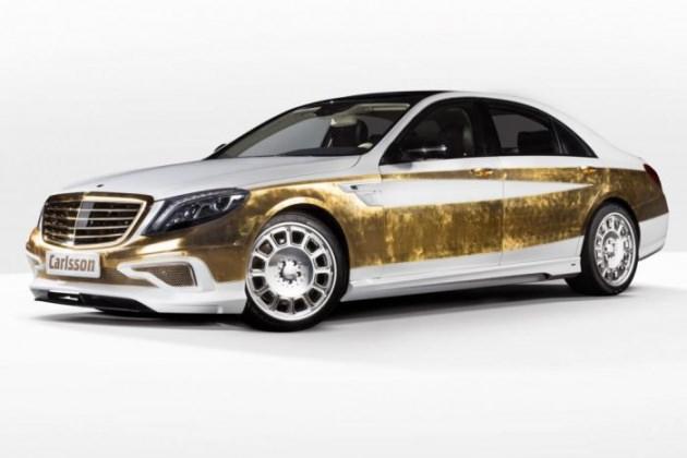 Alman modifiye firması Carlsson'ın son otomobili altın kaplamalı bir Mercedes S serisi. Cenevre Otomobil Fuarı'nda sergilenen Mercedes CS50 Versailles Edition'ın fiyatı ise 500 bin dolar.